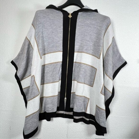 Anne Klein Womens Hooded Zip-Up Sweater Cape Plus Size XL